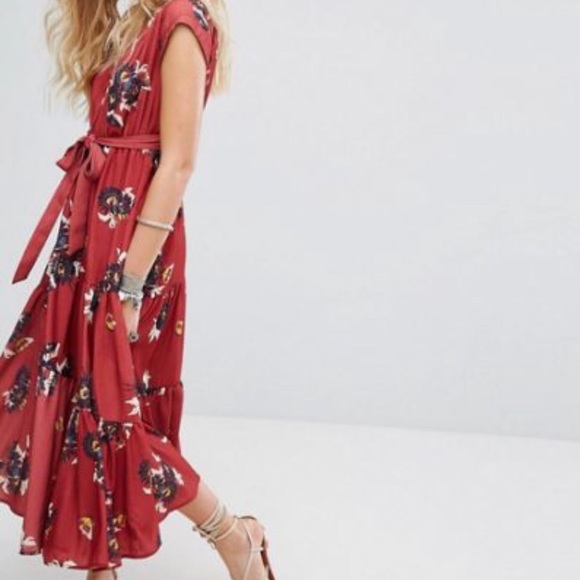 Free People Dresses & Skirts - Free people red floral maxi dress